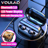 VOULAO Bluetooth 5.0 Earphone Wireless Headphons Sport Handsfree Earbuds