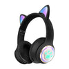 Luminous Cat Ears Cute Space Cabin Head Mounted Bluetooth Earphones Heavy Bass Gaming Wireless Earphones