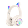 Luminous Cat Ears Cute Space Cabin Head Mounted Bluetooth Earphones Heavy Bass Gaming Wireless Earphones